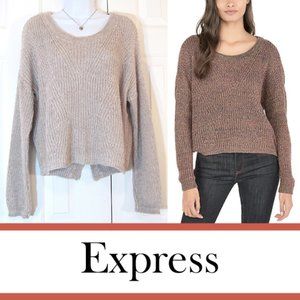 Express | Cable Knit Keyhole Back Pullover Sweater